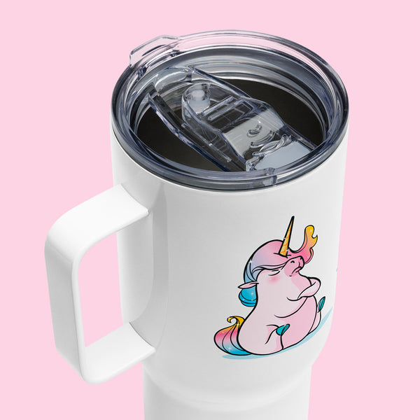 Même les licornes boudent, by Nathalie Jomard - Mug nomade avec anse