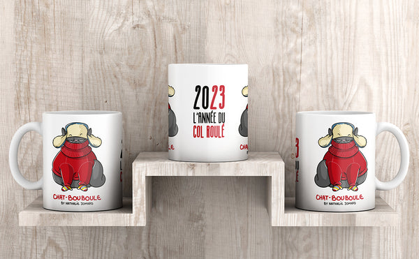 Chat-Bouboule 2023 by Nathalie Jomard - Mug Blanc Brillant