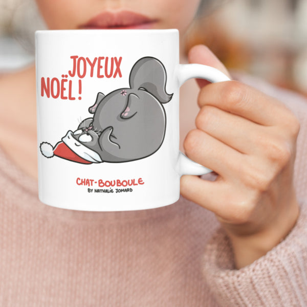 Chat-Bouboule de Noël by Nathalie Jomard - Mug