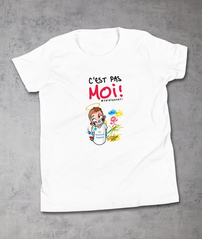J'ai rien fait ! by Nathalie Jomard - T-shirt blanc premium à col rond pour enfants (Garçon)