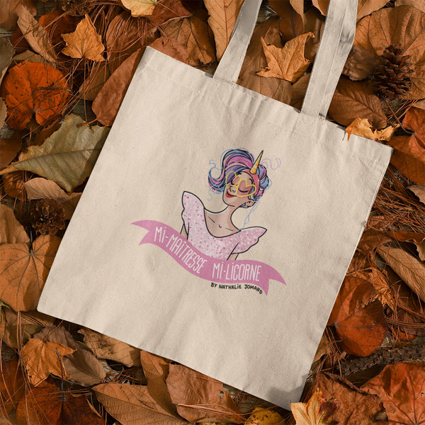 Mi-Maîtresse Mi-Licorne by Nathalie Jomard - Tote bag Premium