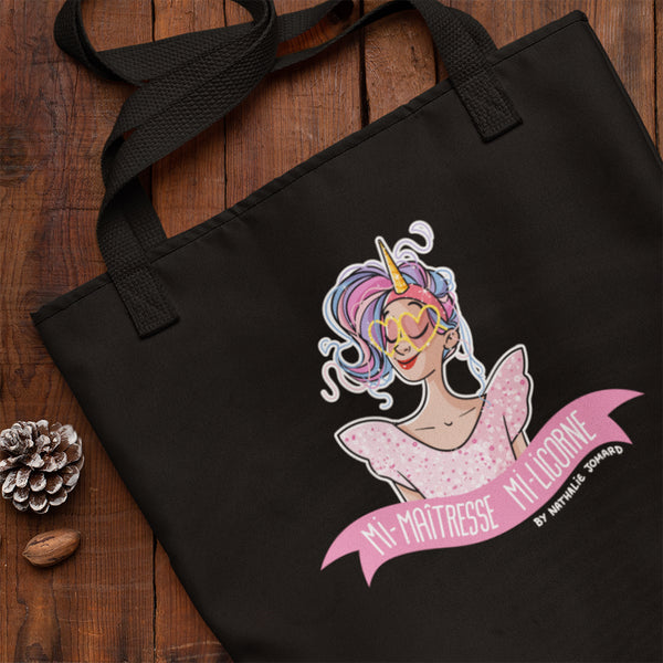 Mi-Maîtresse Mi-Licorne by Nathalie Jomard - Tote bag Premium