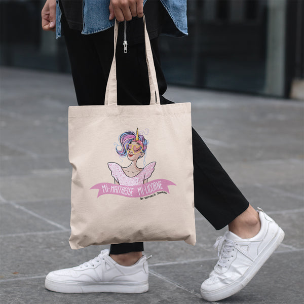 Mi-Maîtresse Mi-Licorne by Nathalie Jomard - Tote bag Premium