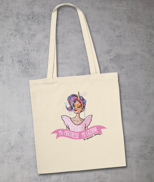 Mi-Maîtresse Mi-Licorne by Nathalie Jomard - Tote bag Premium