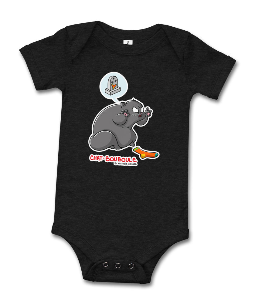 Chat-Bouboule #Féroce by Nathalie Jomard - Body à manches courtes pour bébé