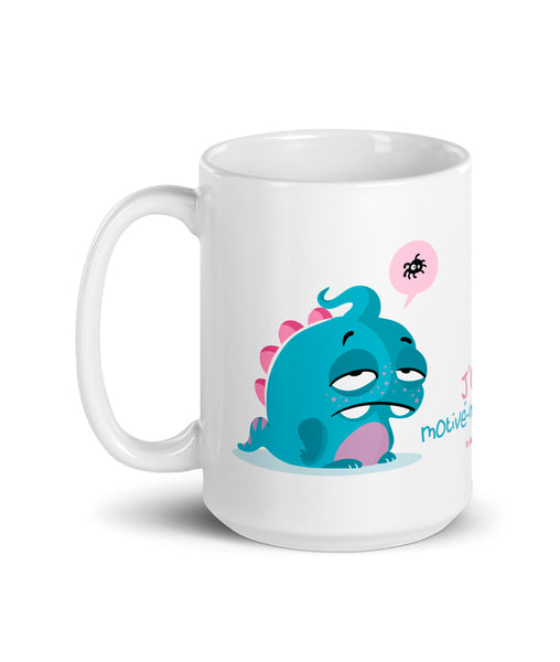 J'étais motivé-mais-presque Masculin, by Nathalie Jomard - Mug Blanc Brillant
