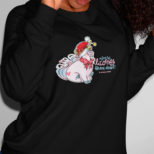 Même les licornes fêtent Noël, by Nathalie Jomard - Sweatshirt premium unisexe