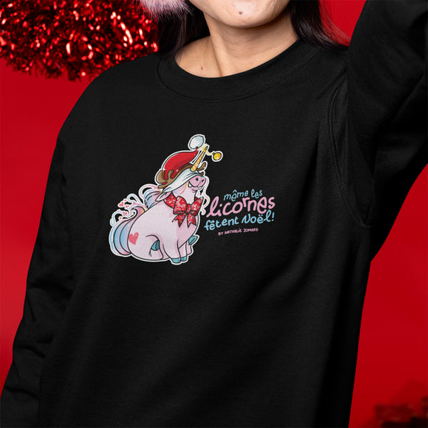 Même les licornes fêtent Noël, by Nathalie Jomard - Sweatshirt premium unisexe