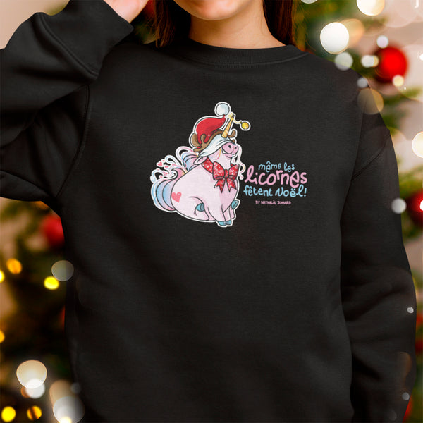 Même les licornes fêtent Noël, by Nathalie Jomard - Sweatshirt premium unisexe