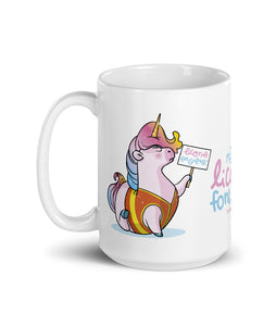 Même les licornes font grève, by Nathalie Jomard - Mug Blanc Brillant