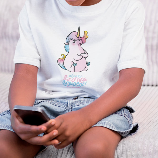 Même les licornes boudent by Nathalie Jomard - T-shirt à col rond pour Enfant