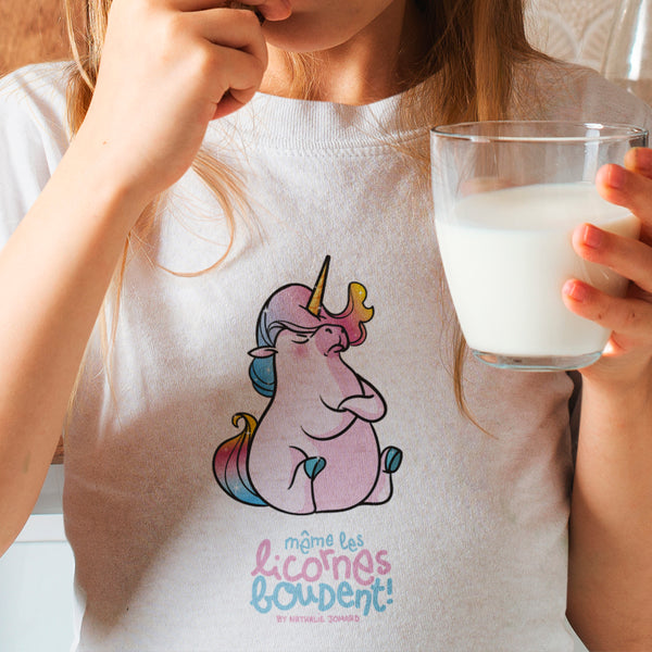 Même les licornes boudent by Nathalie Jomard - T-shirt à col rond pour Enfant