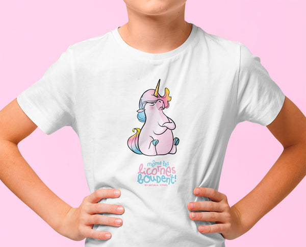 Même les licornes boudent by Nathalie Jomard - T-shirt à col rond pour Enfant