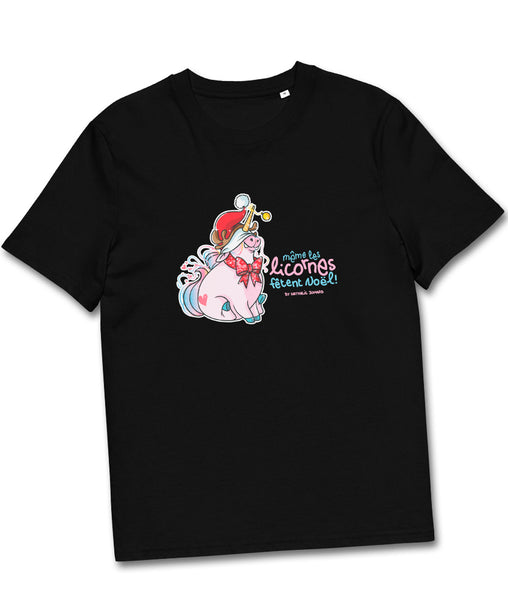 Même les licornes fêtent Noël, by Nathalie Jomard - T-shirt unisexe en coton biologique