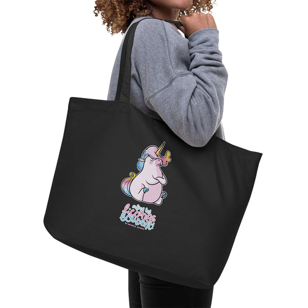 Même les licornes boudent, by Nathalie Jomard - Grand tote bag bio