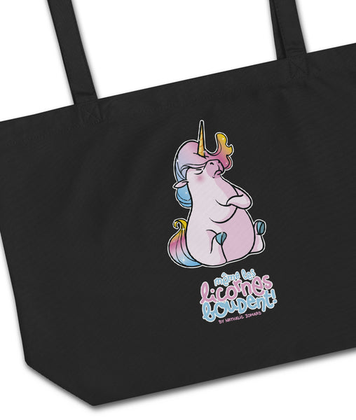 Même les licornes boudent, by Nathalie Jomard - Grand tote bag bio