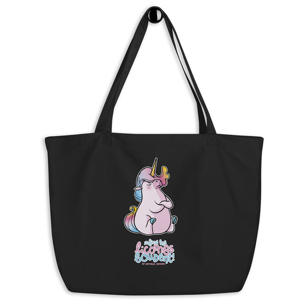 Même les licornes boudent, by Nathalie Jomard - Grand tote bag bio