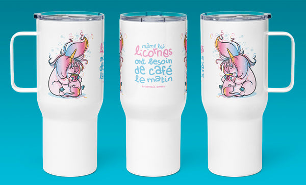 Même les licornes ont besoin de café le matin, by Nathalie Jomard - Mug avec anse