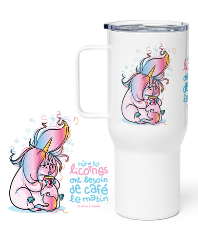 Même les licornes ont besoin de café le matin, by Nathalie Jomard - Mug avec anse