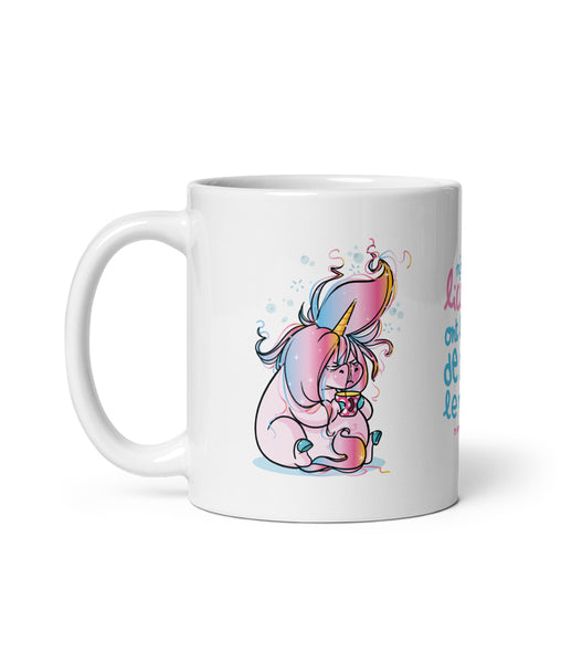 Même les licornes ont besoin de café le matin, by Nathalie Jomard - Mug Blanc Brillant