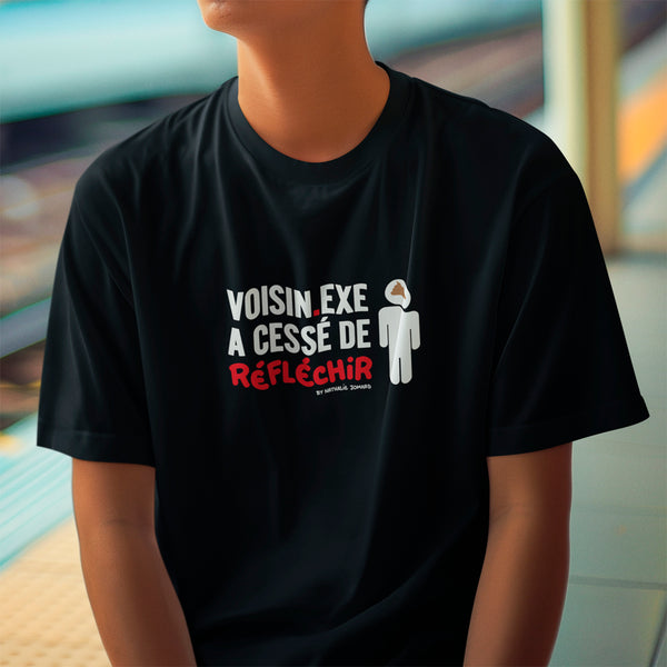 Voisin.exe a cessé de réfléchir, by Nathalie Jomard - T-shirt unisexe en coton biologique