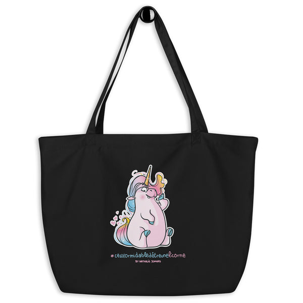 #cestformidabledetreunelicorne, by Nathalie Jomard - Grand tote bag bio