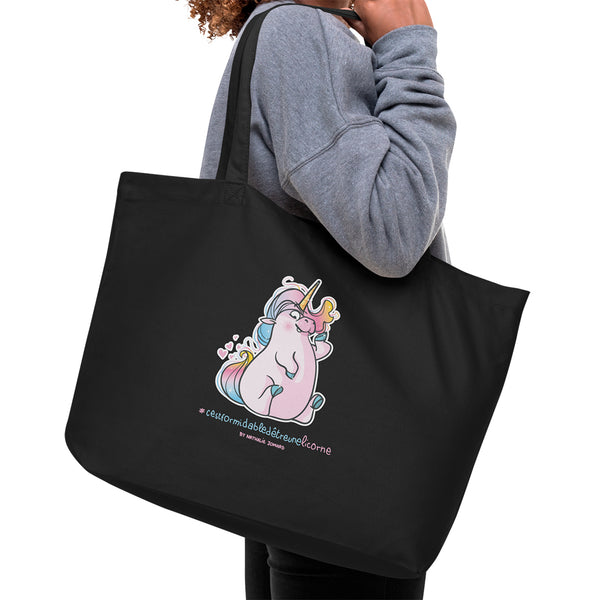 #cestformidabledetreunelicorne, by Nathalie Jomard - Grand tote bag bio