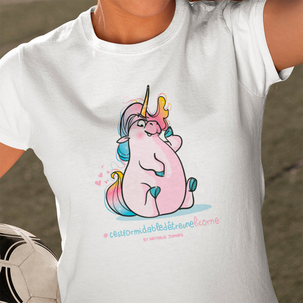#cestformidabledetreunelicorne, by Nathalie Jomard - T-shirt unisexe en coton biologique