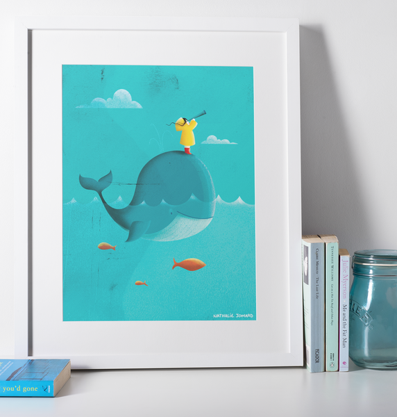 Poster Voyage en baleine by Nathalie Jomard
