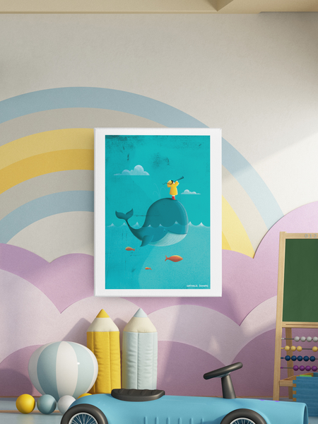 Poster Voyage en baleine by Nathalie Jomard