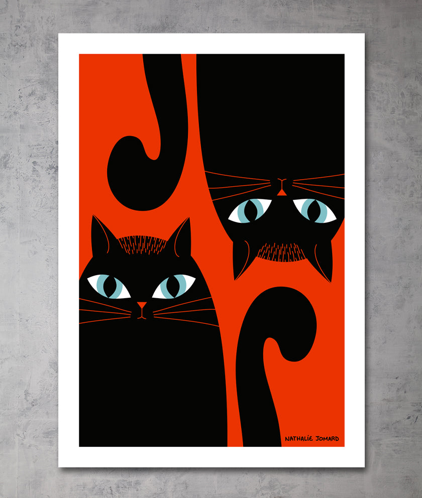 Poster Chats by Nathalie Jomard - Variante #2