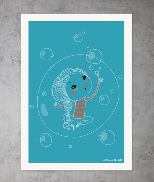 Poster La Fée des bulles by Nathalie Jomard