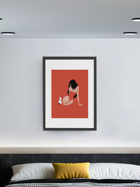 Poster La pin up au chien by Nathalie Jomard