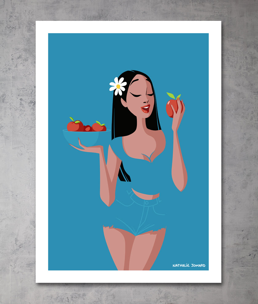 Poster La pinup aux pommes by Nathalie Jomard