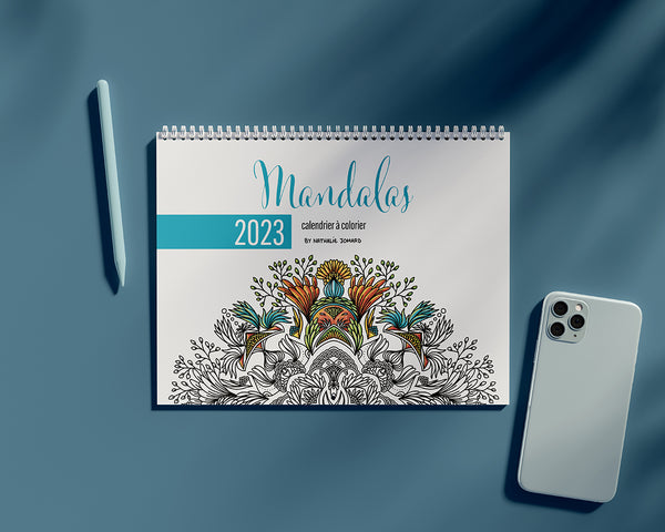 Calendrier 2023 Mandalas à colorier by Nathalie Jomard