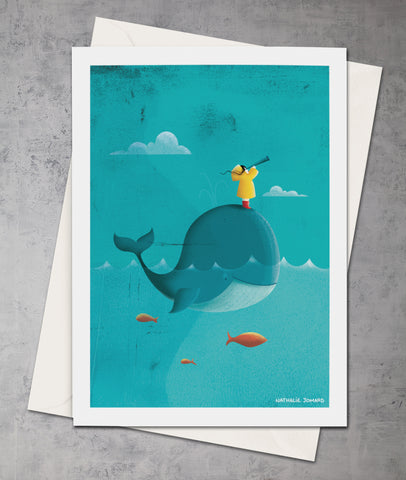 Voyage en baleine by Nathalie Jomard - Lot de 10 cartes identiques + enveloppes premium