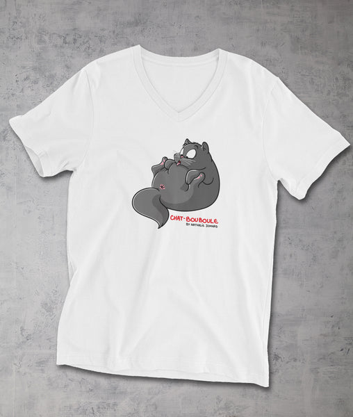 Chat-Bouboule by Nathalie Jomard - T-shirt Unisexe à Col V