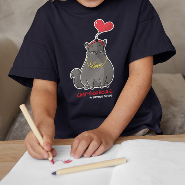 Chat-Bouboule Love by Nathalie Jomard - T-shirt premium à col rond pour Enfant