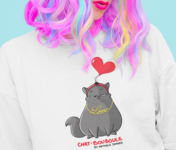 Chat-Bouboule Love by Nathalie Jomard - T-shirt premium unisexe à col rond