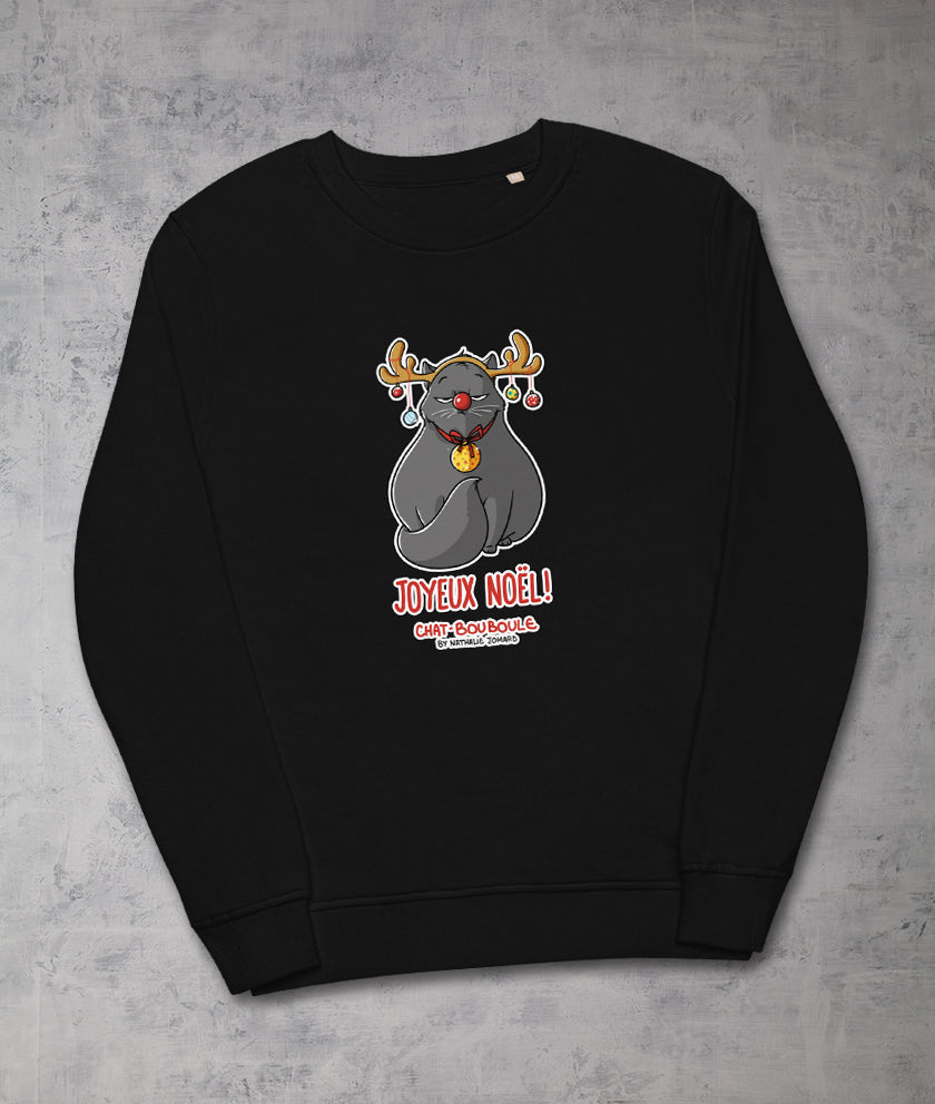 Chat-Bouboule christmas mood by Nathalie Jomard - Sweat écologique unisexe