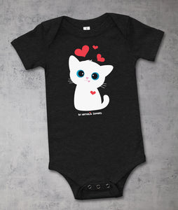 Chaton-Cœurs by Nathalie Jomard - Body à manches courtes pour bébé