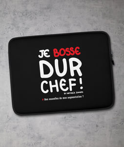 Je bosse dur chef by Nathalie Jomard - Housse Pour Ordinateur Portable