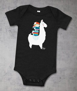 Le lama bibliophile by Nathalie Jomard - Body à manches courtes pour bébé