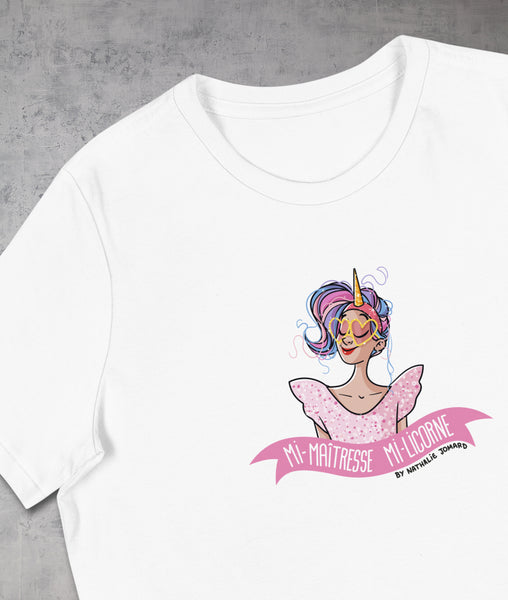 Mi-Maîtresse Mi-Licorne by Nathalie Jomard - T-shirt décontracté pour Femme