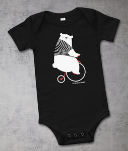 Nounours fait du vélo by Nathalie Jomard - Body à manches courtes pour bébé