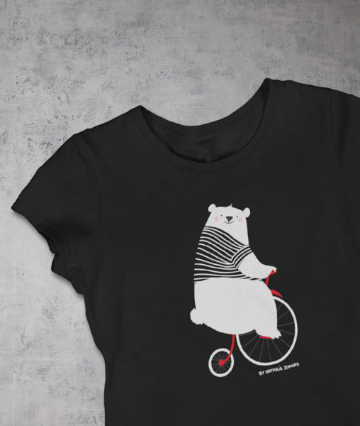 Nounours fait du vélo by Nathalie Jomard - T-shirt décontracté pour Femme