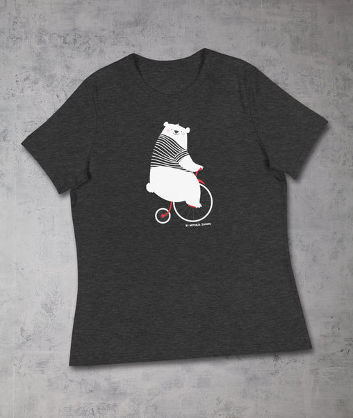 Nounours fait du vélo by Nathalie Jomard - T-shirt décontracté pour Femme
