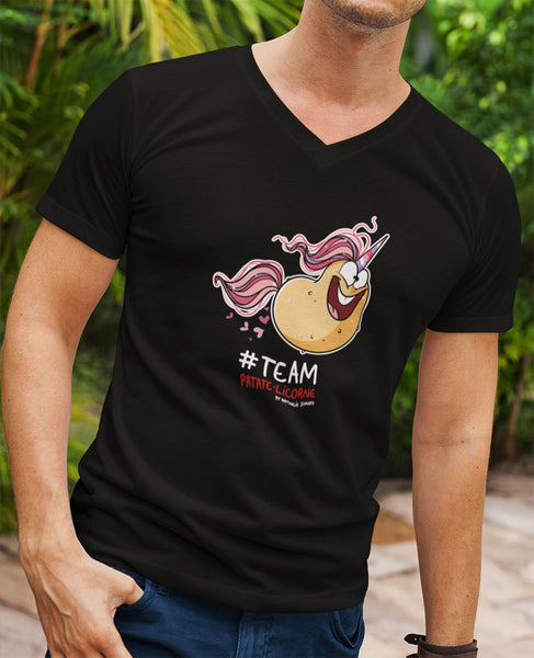 Patate-Licorne by Nathalie Jomard - T-shirt Unisexe à Col V