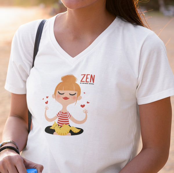 Zen by Nathalie Jomard - T-shirt Unisexe à Col V