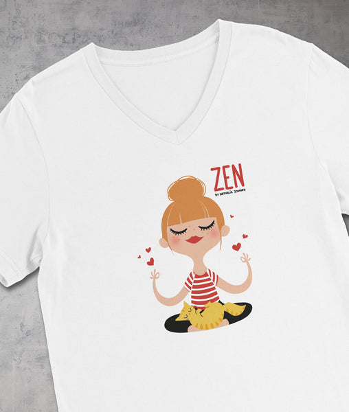 Zen by Nathalie Jomard - T-shirt Unisexe à Col V